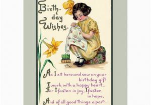 Old Fashioned Birthday Cards Old Fashioned Birthday Wishes Vinrage Card Postcard Zazzle