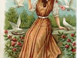 Old Fashioned Birthday Cards Vintage Birthday Postcard Lady and Birds Free Digital