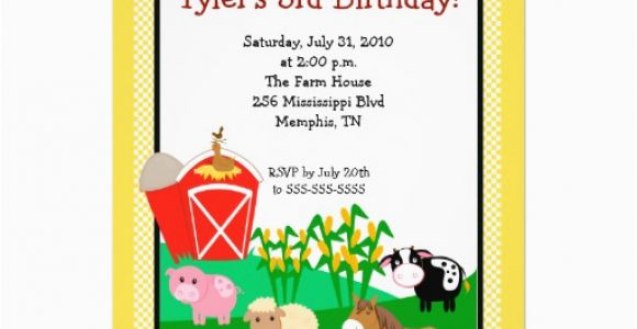 Old Macdonald Had A Farm Birthday Invitations Old Macdonald Farm Eieio 5×7 Birthday Invitation 5 Quot X 7