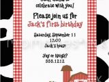 Old Macdonald Had A Farm Birthday Invitations Old Macdonald Had A Farm Red Farm Birthday Party