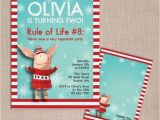 Olivia the Pig Birthday Invitations Olivia the Pig Winter Birthday Invitation and Thank You