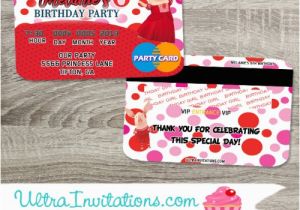 Olivia the Pig Birthday Invitations Personalized Olivia the Pig Party Credit Card Invitations