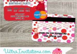 Olivia the Pig Birthday Invitations Personalized Olivia the Pig Party Credit Card Invitations