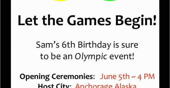 Olympic Birthday Party Invitations An Olympic Birthday Party Profoundly ordinary