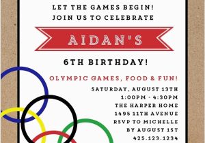Olympic Birthday Party Invitations Olympic Birthday Party Invitation Sports Invitations