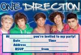 One Direction Birthday Invitations Invitations for Sleepover Party