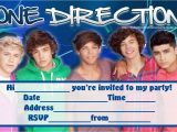 One Direction Birthday Invitations Invitations for Sleepover Party