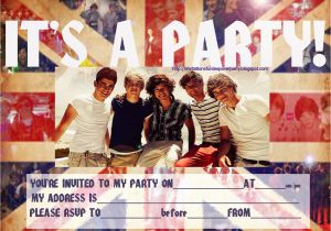 One Direction Birthday Invitations Invitations for Sleepover Party