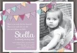 One Year Old Birthday Quotes for Invitations Bunting Invitation Photo Printable Invite 1 Year Old 2 Year