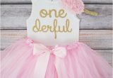 Onederful Birthday Girl One Derful First Birthday Outfit Girl 1st Birthday Girl Outfit