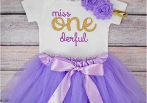 Onederful Birthday Girl One Derful First Birthday Outfit Girl Purple and Gold Birthday