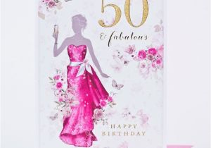 Online 50th Birthday Cards 50th Birthday Card Fifty Fabulous Only 99p