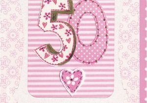 Online 50th Birthday Cards Pink 50th Birthday Card Karenza Paperie