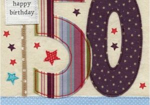 Online 50th Birthday Cards Stars Bunting 50th Birthday Card Karenza Paperie