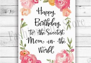 Online Birthday Cards for Mom Happy Birthday Card for Mom Watercolor by Fashioncitystore