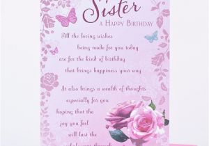 Online Birthday Cards for Sister Birthday Card Sister Pink Rose Only 89p