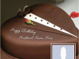 Online Birthday Gifts for Husband In Canada Write Name On Chocolate Heart Cake for Husband This is