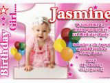 Online First Birthday Invitation Cards 1st Birthday Invitations Girl Free Template Personalised