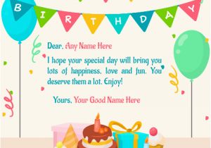 Online Happy Birthday Card with Name Edit How to Write Birthday Card Wishes How to