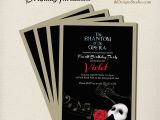 Opera Birthday Card Phantom Of the Opera Party Invitation and Envelope