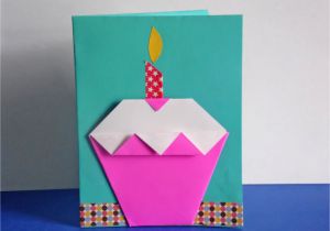 Origami for Birthday Cards How to Make An origami Cupcake Birthday Card Easy