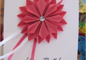 Origami for Birthday Cards Items Similar to origami Dahlia Birthday Card Pink On Etsy