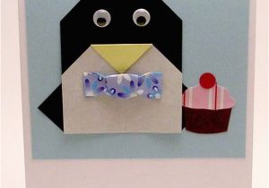 Origami for Birthday Cards origami Penguin Birthday Card
