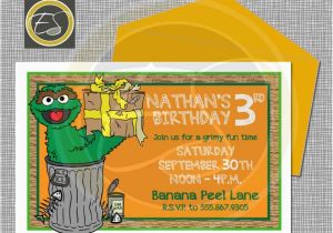 Oscar the Grouch Birthday Invitations Items Similar to Oscar the Grouch Birthday Party