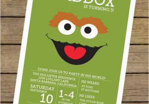 Oscar the Grouch Birthday Invitations Oscar the Grouch Invitation Printable Sesame Street