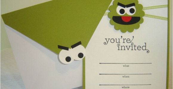 Oscar the Grouch Birthday Invitations Oscar the Grouch Sesame Street Birthday Invitation 1