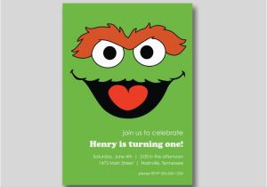 Oscar the Grouch Birthday Invitations Sesame Street Birthday Invitation Elmo Cookie by Trendyhenry