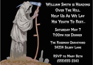 Over the Hill 50th Birthday Invitations 50th Birthday Grim Reaper Party Invite Google Search