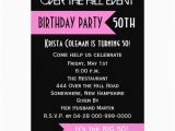 Over the Hill 50th Birthday Invitations 50th Birthday Party Invitation Pink Over the Hill 5 Quot X 7