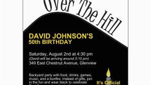 Over the Hill 50th Birthday Invitations Over the Hill Birthday Party Invitations Paperstyle