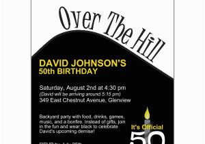 Over the Hill 50th Birthday Invitations Over the Hill Birthday Party Invitations Paperstyle