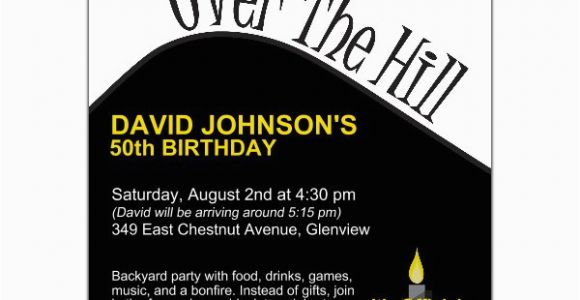 Over the Hill 50th Birthday Invitations Over the Hill Birthday Party Invitations Paperstyle