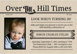 Over the Hill 50th Birthday Invitations Over the Hill Times 50th Birthday Invitation 50th