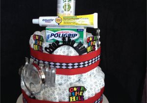Over the Hill Birthday Gifts for Him Over the Hill Diaper Cake 120 Made Out Of Depends for