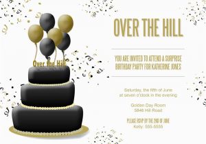Over the Hill Birthday Invitation Templates Over the Hill Cake Invitation Birthday Invitations From