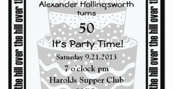 Over the Hill Birthday Invitations Birthday Cake Over the Hill Party Invitation Zazzle
