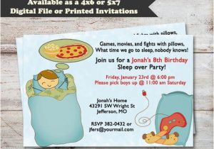 Overnight Birthday Card Delivery Sleepover Birthday Party Slumber Party Invitations