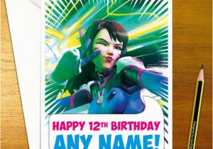 Overwatch Birthday Card Overwatch D Va Personalised Birthday Card Large A5 Hanzo