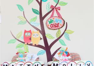 Owl 1st Birthday Party Decorations Kara 39 S Party Ideas Twin Owls 1st Birthday Party Kara 39 S