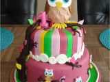 Owl Birthday Cake Decorations First Birthday Owl Cake Cakecentral Com