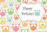 Owl Birthday Card Sayings Cute Owl Birthday Printable Card Instant Download