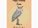 Owl Birthday Card Sayings Eagle Owl Greetings Card
