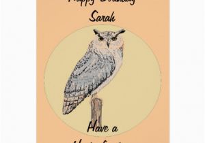 Owl Birthday Card Sayings Eagle Owl Greetings Card