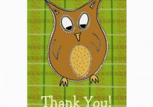 Owl Birthday Card Sayings Little Brown Owl Thank You Card