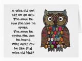Owl Birthday Card Sayings Patchwork Owl Card with Quote Poem Zazzle