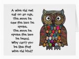 Owl Birthday Card Sayings Patchwork Owl Card with Quote Poem Zazzle